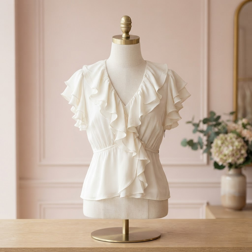 Ivory Ruffle Blouse