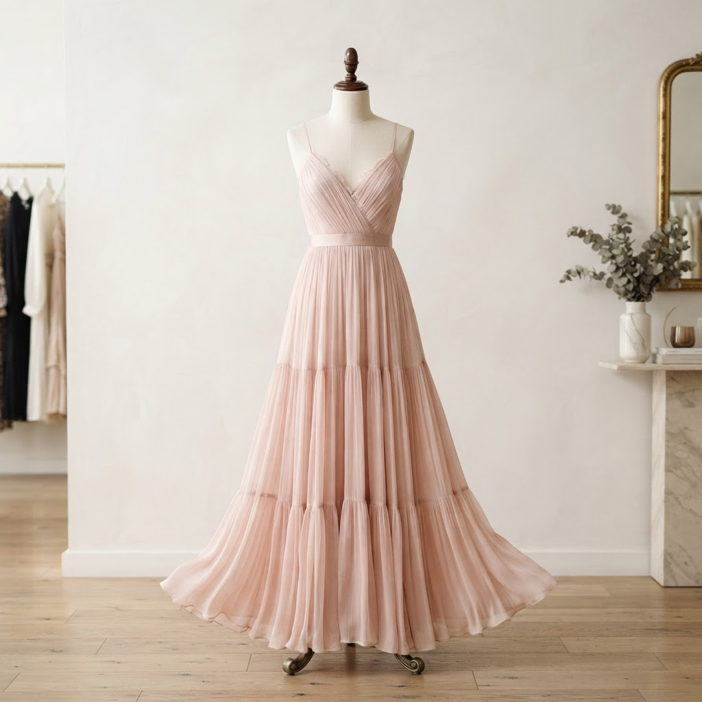 Rosé Flowing Maxi Dress
