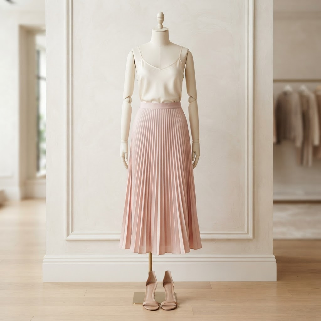 Blush Pleated Skirt